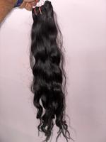 Rambut Manusia India Alami Bergelombang, Tebal di Ujung, Bebas Kusut, Remy Hair