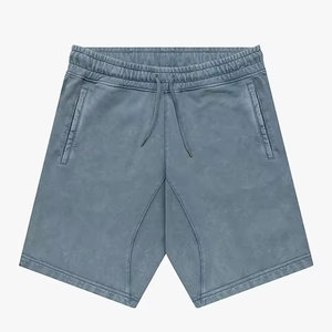 Shorts élégants pour hommes en coton 100% délavé à l'acide, taille mi-haute, coupe décontractée, pour la plage et le style décontracté estival au quotidien - Product Image 1
