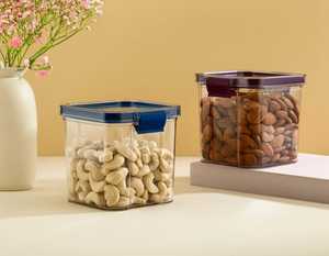 Food Storage Containers Set Buckle Lids Airtight Stackable Heatable <b>Kitchen</b> Use Minimalist Design Rectangle Shape Glass Material - Product Image 3