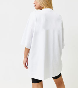 Camiseta Extra Grande para Mujer, 100% Algodón, 280 GSM, Cuello Redondo, Impresión Puff Personalizada, Alta Calidad, Secado Rápido, Transpirable, Verano, OEM ODM - Product Image 6