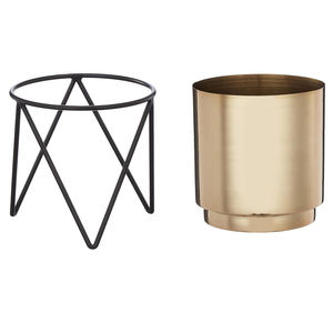 Décoration de mariage pour la maison, pot à fleurs artificielles, support en fer, support à fleurs simple et sobre, finition dorée, support en métal avec revêtement en poudre - Product Image 2