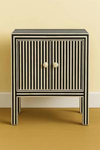 Mesa de Cajones con Incrustaciones de Hueso de ILAHI, Diseño Moderno con Detalles de Ágata, Almacenamiento de Tres Niveles, Mueble Portátil para el Hogar - Product Image 2