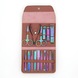 7/10/12/18pcs Stainless Steel Nail Clipper Set Travel Grooming Set <b>Manicure</b> Pedicure Pink Nails Cutter <b>Kits</b> - Product Image 1
