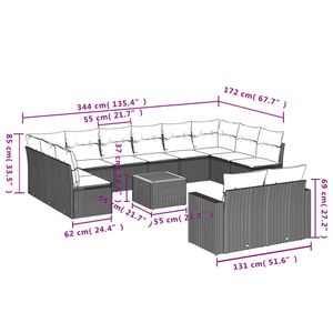 Conjunto de Sofás de Jardín Beige de 13 Piezas - Product Image 3