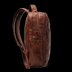 Mochila de Cuero Genuino de Lujo al por Mayor para Hombre, Bolsa para Portátil Hecha a Mano de Piel de Vaca, Mochila de Viaje Vintage Personalizada Co LBK-0117 - Product Image 3