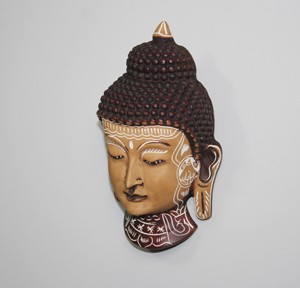 Estatua de Cabeza de Buda de Resina Hecha a Mano con Acabado Grabado, Decoración para el Hogar, Arte Espiritual, Escultura, Busto de Buda de 3.5*2*5.5 Pulgadas - Product Image 4