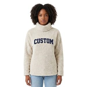 Sudaderas Personalizadas para Mujer, Cuello Alto, Forro Polar Sherpa, Sudadera con Logotipo Bordado, Ropa Cómoda de Invierno, Venta al Por Mayor - Product Image 6