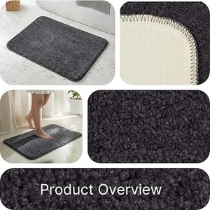 Tapis de bain antidérapant absorbant l'eau, couleur unie, simplicité moderne, personnalisé, pour cuisine et salle de bain - Product Image 6