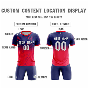 เสื้อฟุตบอลผู้ชายแบบกำหนดเองลดราคาพิเศษ ระบายอากาศได้ดี ปักลายและพิมพ์ลายแบบซับลิเมชั่น บริการ OEM ชุดฟุตบอล - Product Image 2