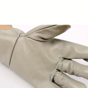 Guantes de Seguridad para Mecánicos, Color Gris, Guantes de Trabajo de Cuero para Construcción con Protección Completa para los Dedos y Muñeca Elástica - Product Image 6