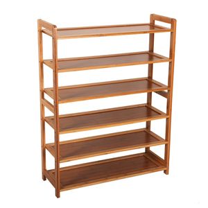 Moderna Scarpiera a 6 Ripiani in Bambù per Casa, Salvaspazio e Design Regolabile - Product Image 4