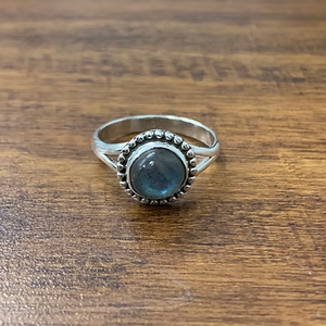 Labradorite <b>925</b> <b>Silver</b> <b>Ring</b> (3.0 Grams) Minimalist Style Unisex Customized By Jaipur <b>Silver</b> - Product Image 2