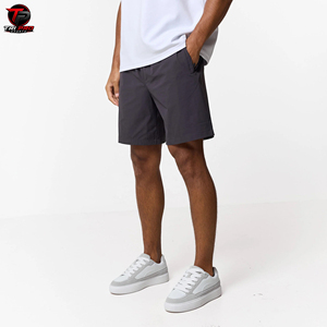 Conjunto deportivo unisex ligero de chaqueta y pantalones cortos con cremallera, cuello tipo pullover, dos bolsillos, ropa deportiva informal, conjunto de pantalones cortos de nailon. - Product Image 3