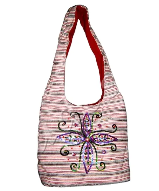 Grossista produzione borsa a tracolla hippie in cotone bohémien borse a tracolla hobo borse a tracolla messenger fatte a mano borsa da donna