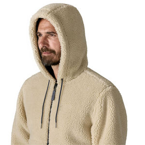 Top Trending Men's Retro Style Sherpa Fleece Jackets Custom <b>Warm</b> Windproof Long Sleeve Quarter Zipper Hoodies For Outdoor Us - Product Image 3