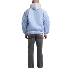 College Blank Silk Bulk Wholesale Custom Logo <b>Mens</b> <b>Varsity</b> Baseball <b>Jacket</b> In <b>Bomber</b> Style - Product Image 2