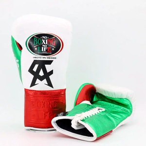 Guantes de Boxeo Personalizados Nuevo Color No Boxing No Life, Guantes de Boxeo con Cordones de la Mejor Calidad para Entrenamiento Profesional, Estilo México - Product Image 2