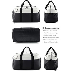 Grand sac de sport pour hommes et femmes, avec rangement pour chaussures, porte-bouteille d'eau, plusieurs compartiments, léger et portable, pour le sport - Product Image 4