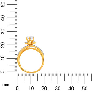 Adorable Lotus Solitaire <b>Ring</b> Premium Yellow Gold Floral Solitaire Diamond <b>Ring</b> Round Brilliant Cut <b>Split</b> Shank Wedding <b>Ring</b> - Product Image 5
