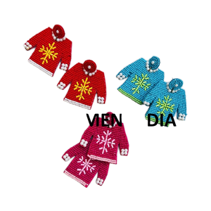 Pendientes de Botón con Cuentas Hechos a Mano para Mujer, Nuevo Diseño Clásico de Moda para Fiestas, Aniversarios, Noches, CRAFT MEN INDIA - Product Image 1