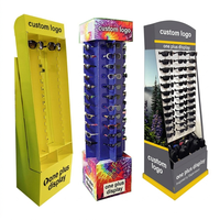 Présentoir rotatif personnalisé en carton pour lunettes de soleil, support de sol en carton ondulé pour lunettes, étagère de palette Sidekick pour la vente au détail