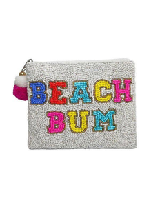 Seed Bead Embroidered <b>square</b> Shape Coin Pouch with Colorful Embroidery Handmade Customizable Size Zipper Closure - Product Image 1