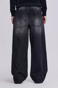 Pantalons baggy OEM ODM pour adultes, jeans en denim inspirés du luxe, poche latérale, logo personnalisé, vêtements en denim décontractés pour fournisseur en gros - Product Image 3