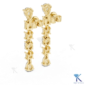 Pendientes de Lujo con Doble Halo de Diamantes Cultivados en Laboratorio con Corte Brillante, Oro Sólido de 14K, Cierre de Rosca Seguro para Mujer, Ideales para Fiestas - Product Image 2