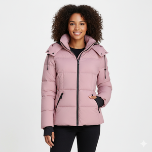 Veste matelassée à capuche pour femme de haute qualité, vente en gros, manteau d'hiver en polyester pour l'extérieur, réversible, avec capuche amovible, tendance et chaud - Product Image 2