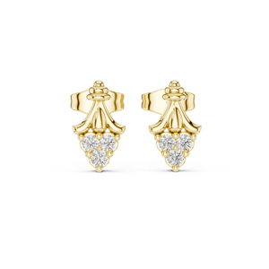 Boucles d'oreilles Jhumka indiennes en or 10 carats avec perles pour mariée Look traditionnel - Product Image 6