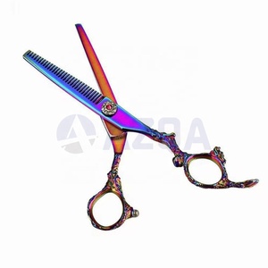 Professional Multi Color Coated Stainless Steel Dragon Handle Hairdressing Scissors Set with Sharp Blades for Salon - Product Image 2