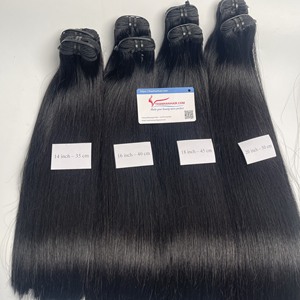 Extensiones de cabello humano vietnamita crudo 100%, precio de fábrica, cabello de trama recto de hueso de buena calidad con estilos afro rectos naturales - Product Image 5