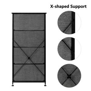 ตู้ลิ้นชักผ้า 4 ชั้น แบบดึงง่าย พร้อมโครงโลหะและท็อปไม้ สำหรับห้องนั่งเล่น ตู้เสื้อผ้า และตู้ลิ้นชัก - Product Image 5