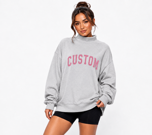Sweat-shirt à col montant ample et confortable à prix avantageux pour femmes, logo personnalisé et plusieurs couleurs disponibles - Product Image 1