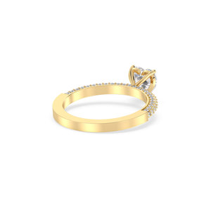 REYES Timeless 14K Solid Gold Heart Shape 1.36 Carat Lab Grown Diamond Solitaire Rings For Women Luxury Bridal Gift Fine Jewelry - Product Image 6
