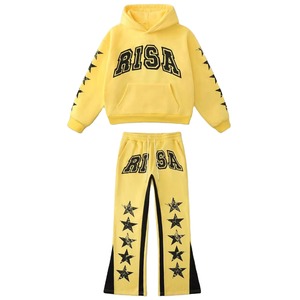 Conjunto Deportivo Personalizado para Hombre, Impresión DTG, 100% Algodón Felpa, Sudadera con Hombros Caídos y Pantalones a Juego, Estilo Urbano - Product Image 1