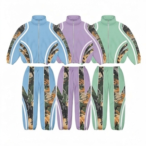 Ensemble de survêtement camouflage unisexe personnalisé à manches longues avec fermeture éclair et col montant, vêtements de sport décontractés d'automne, pantalon et veste en polyester à séchage rapide - Product Image 6