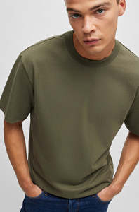 Camiseta de Verano Básica de Manga Corta para Hombre, Color Verde Oliva, 100% Algodón, Ecológica, Transpirable e Informal - Product Image 3