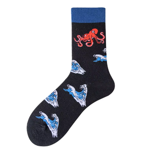Calcetines Divertidos de Algodón al Por Mayor, Calcetines Unisex Transpirables con Diseño de Animales Marinos - Product Image 6