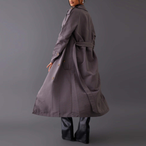 Manteau trench en cuir véritable pour femme 2026, respirant, imperméable, coupe-vent, séchage rapide, haute qualité, design élégant, personnalisable - Product Image 2