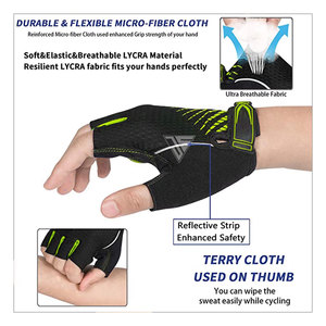 Gants de cyclisme pour hommes, gants d'été, fonction écran tactile, coupe-vent, antidérapants, pour vélo, fitness, sports de plein air, chariot - Product Image 4