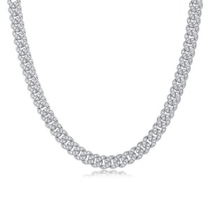 Chaîne cubaine glacée avec diamants Moissanite, bijoux de luxe pour le style du marié et les occasions spéciales, disponible à la vente - Product Image 1