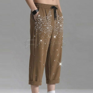 Pantalones Casuales Ligeros para Hombre con Pedrería, Diseño Elegante, Ajuste Cómodo para Fiestas, Salidas Nocturnas y un Look Moderno a la Moda Urbana - Product Image 4
