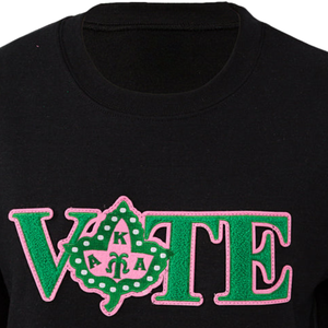   Sudadera Vote con Chenilla Ivy Negra para Mujer, Cuello Redondo, Manga Larga, Estilo Sorority, Informal, Suave y Cómoda - Product Image 6