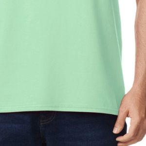 T-shirt classique vert menthe pour homme, col rond, manches courtes, en coton uni, coupe régulière, décontracté, basique, personnalisable avec logo, vente en gros, usage quotidien - Product Image 6