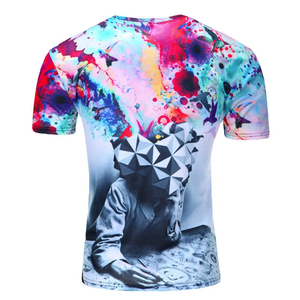 เสื้อยืดซับลิเมชั่นผู้ชาย สีสันตามสั่ง แบรนด์ของคุณเอง ผ้าฝ้ายผสมโพลีเอสเตอร์ สวมใส่สบาย ผลิตจากโรงงานโดยตรง เสื้อยืดซับลิเมชั่น - Product Image 2