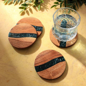 <b>Round</b> <b>Wood</b> Gold Luxury Decorative <b>Mirror</b> with Metal Iron <b>Frame</b> Handcrafted for Home Decoration - Product Image 1