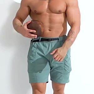 Pantalones cortos de gimnasio para hombre, diseño personalizado del fabricante, tela de felpa, logotipo personalizado, secado rápido, costuras resistentes por dentro y por fuera. - Product Image 6