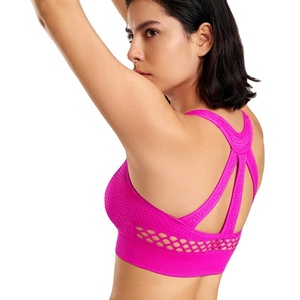 Sujetador deportivo de realce sin costuras y transpirable para mujer, Reversible, acolchado extraíble para correr y gimnasio, estilo Simple - Product Image 2