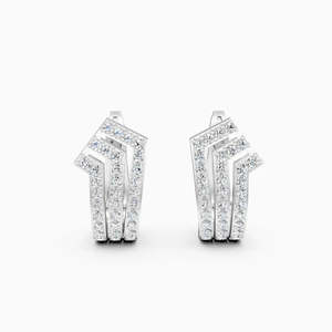 Boucles d'oreilles pendantes de luxe en acier inoxydable JEWELLERY PLANET, zircon taille coussin serti clos, design couronne bohème, unisexe, pour mariage - Product Image 5